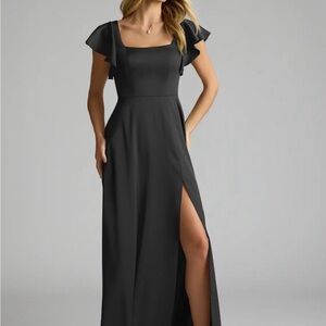 Azazie Bondi Stretch
Black A-Line Bow Stretch Satin Dress
